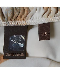 Pre-Owned Roberto Cavalli Women's Printed Jersey Ruche Top