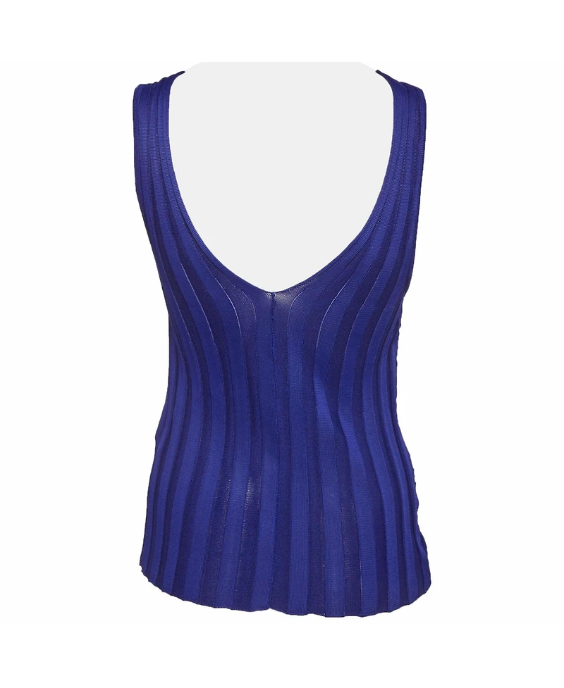 Pre-Owned Roberto Cavalli Women's Rib Knit Twist Front Top