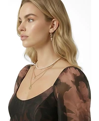 Modenaire Women's Floral Organza Puff-Sleeve Mini Dress