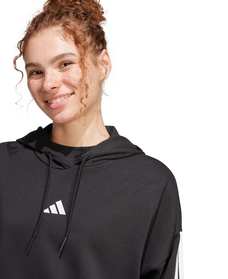 adidas Women's Essentials 3-Stripes French Terry Cropped Hoodie