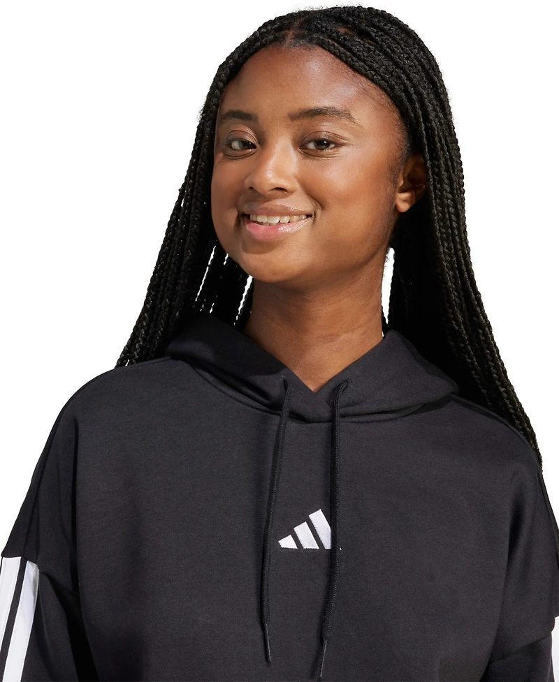 adidas Womens Essentials 3-Stripes Fleece Hoodie