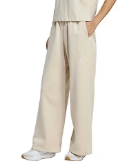 adidas Women's All Sizing Fleece Loose Wide-Leg Pants