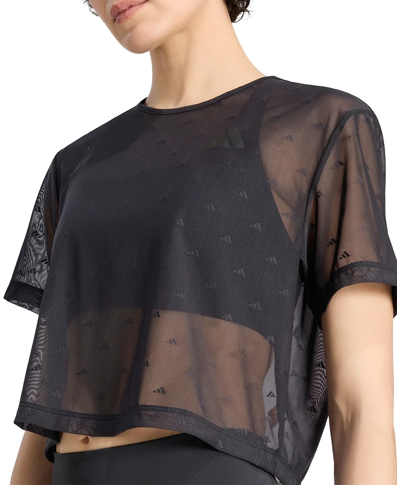 adidas Women's Essentials Workout Boxy Mesh Training T-Shirt