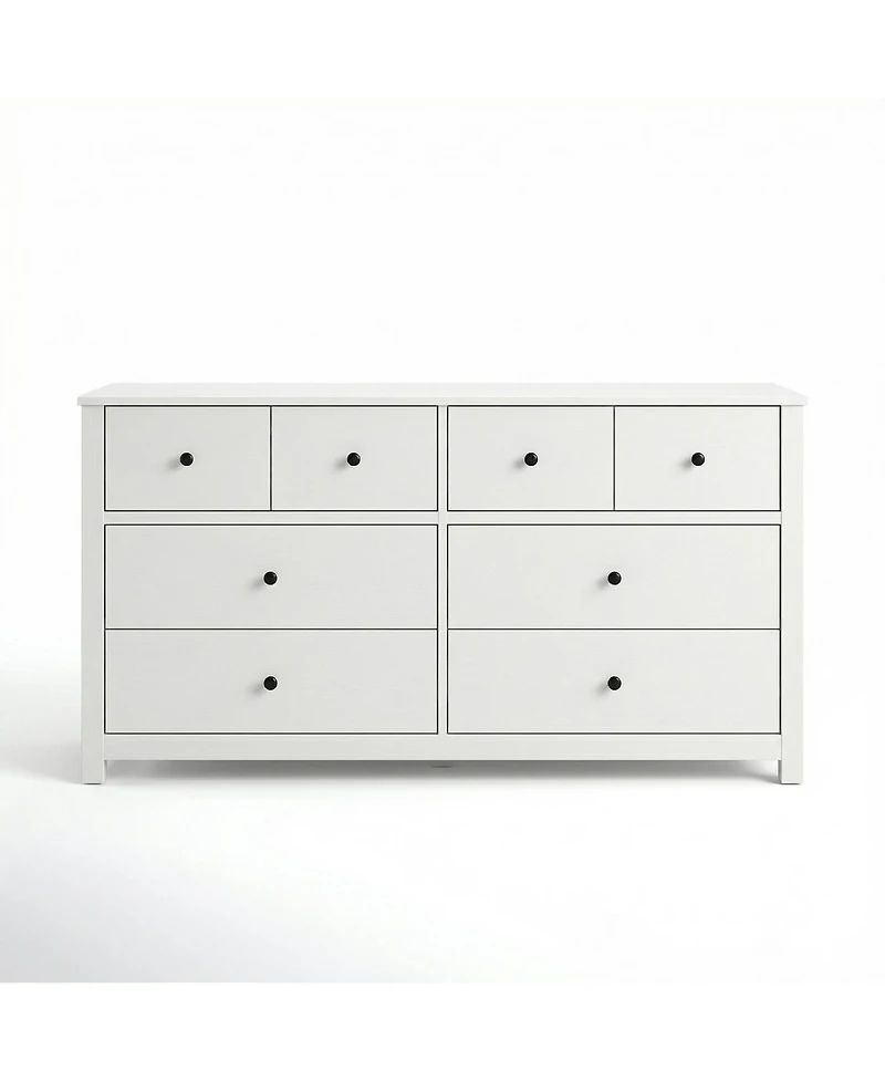 gaomon 8 Drawers Dresser for Bedroom, Fluted Wood Drawers