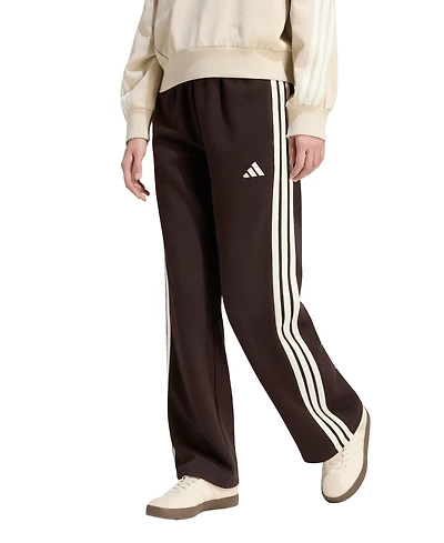 adidas Women's Essentials Three Stripes Fleece Open Hem Pants