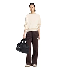 adidas Women's Essentials Three Stripes Fleece Open Hem Pants