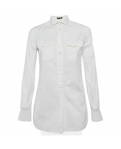 Pre-Owned Dolce & Gabbana Women's Cotton Half Placket Blouse