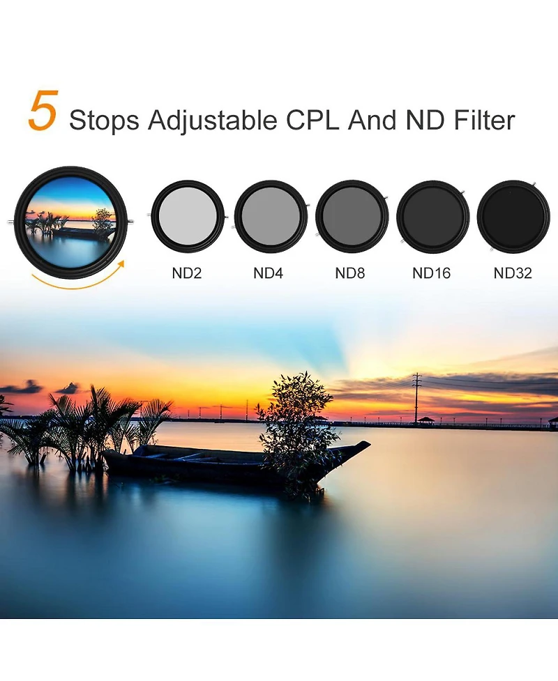 K&F Concept 40.5mm Super Slim Multi Coating Variable ND8 ND2000 Filter