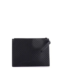 Pre-Owned Gucci Medium Wristlet Pouch Microguccissima Leather