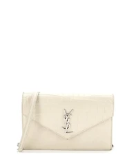 Pre-Owned Saint Laurent Uptown Chain Wallet Embossed Leather
