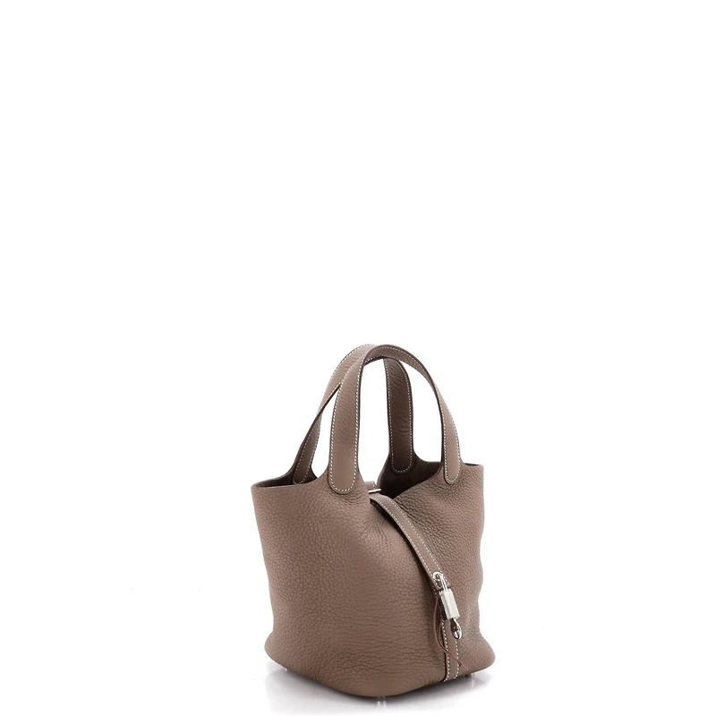 Pre-Owned Hermes Pm Monochrome Picotin Lock Bag Clemence