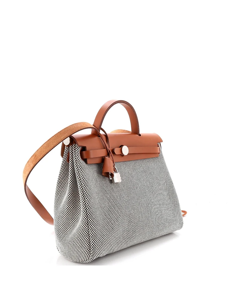 Pre-Owned Hermes 31 Herbag Zip Criss Viking Toile and Leather