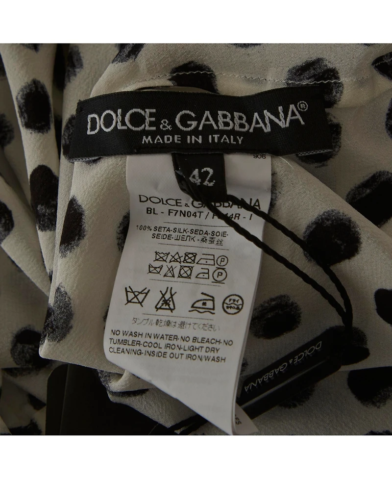 Pre-Owned Dolce & Gabbana Women's Polka Dots Silk Top