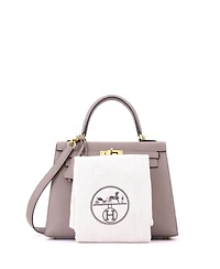 Pre-Owned HERMES Kelly 25 Handbag Grey Epsom with Gold Hardware