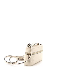 Pre-Owned Gucci Small Emblem Top Handle Vanity Bag Gg Embossed Leather