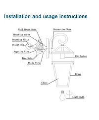 Clihome 21 Outdoor Wall Lantern Light, Modern Metal and Clear Glass Sconce (Bulb Not Included)