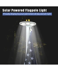 Yescom Ez Go 25Ft Aluminum Telescopic Flag Pole Kit w/ Solar Light and Flagpole Holder for Camper Rv Tailgate