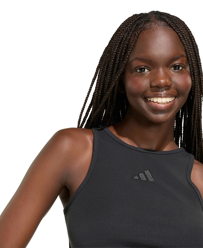 adidas Women's Cropped Ribbed Tank Top