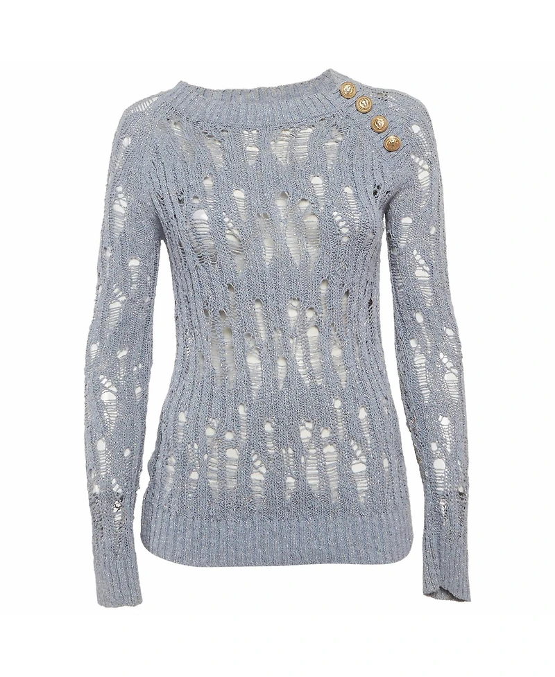 Pre-Owned Balmain Women's Lurex Open Knit Sweater