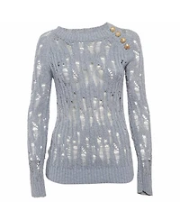 Pre-Owned Balmain Women's Lurex Open Knit Sweater