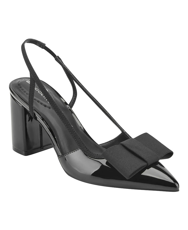 Bandolino Women's Sanessa Bow Block Heel Slingback Pumps