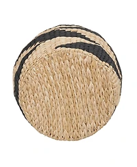 Household Essentials Large Woven Basket, Round Decorative Basket with Handles