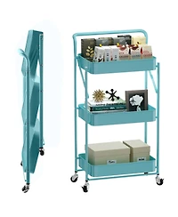4 tier Rolling Utility Cart with Lockable Wheels