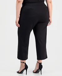 Anne Klein Plus Pull-On Wide-Leg Cropped Pants
