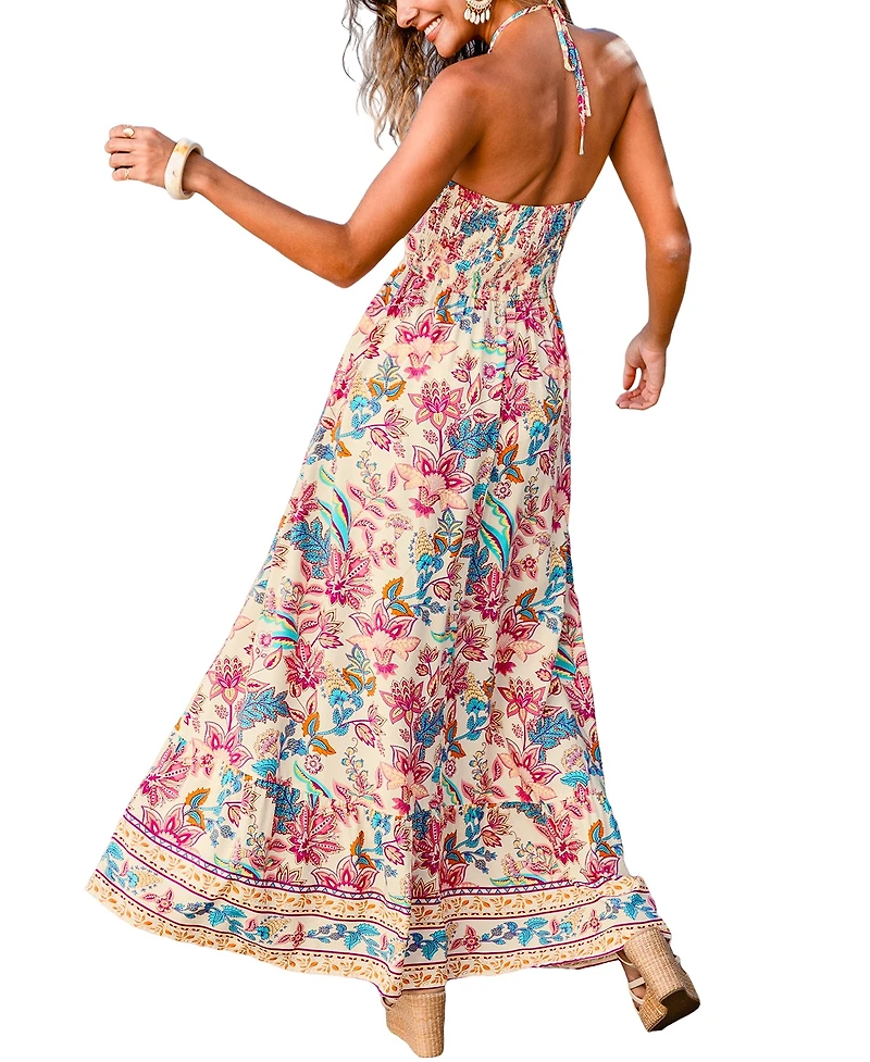 Cupshe Women's No Bad Days Floral Maxi Beach Dress