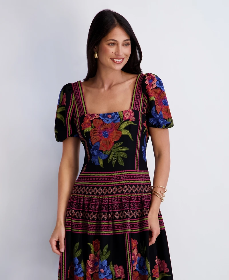 Kensie Women's Square Neck Printed Dress