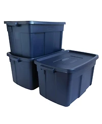 Rubbermaid Roughneck 31 Gallon Storage Box Tote (3 Pack)