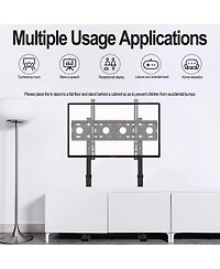 Unho Floor Standing Tv Stand 3 Height Adjustable Fits 32"-65" Adjustable Wall-Leaning Design Max Vesa 600400mm