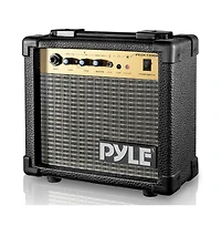 Pyle 10W Portable Mini Electric Guitar Amp, Practice Amplifier with 5" Speaker, Gain & Distortion Controls, Headphone Output, Carry Handle