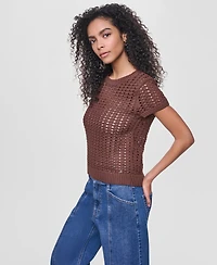 Dkny Jeans Women's Short-Sleeve Crewneck Sweater