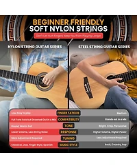 Pyle Classical Guitar Starter Kit, 30" 1/4 Size All-Wood Guitar with Capo, Gig Bag, Strings, Strap & Picks