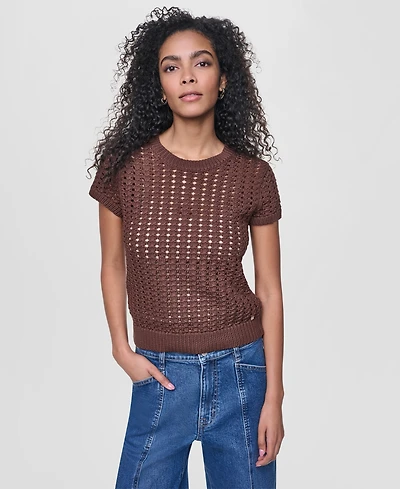 Dkny Jeans Women's Short-Sleeve Crewneck Sweater