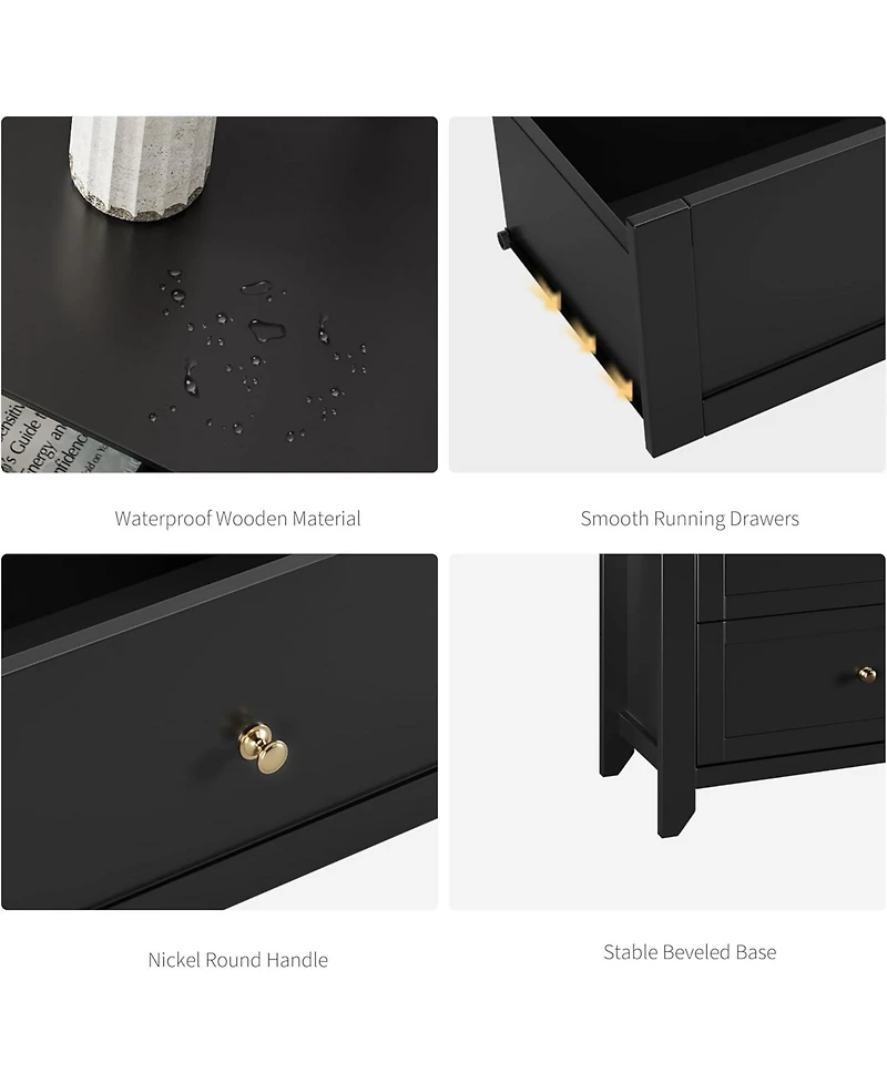 gaomon Modern 6 Drawer Wood Dresser with Nickel Handles