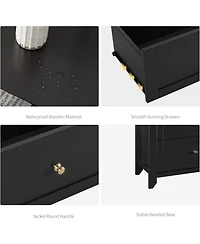 gaomon Modern 6 Drawer Wood Dresser with Nickel Handles
