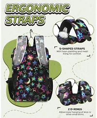 Furlihong Star Pattern Baseball Softball Gear Backpack for Boys and Girls Ages 8-14 - Youth Bat Bag with Ventilated Shoe Compartment for Players