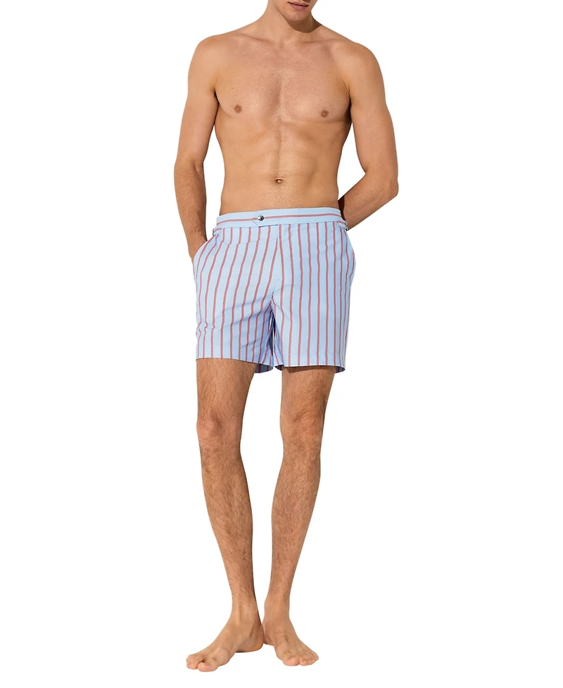Reiss Men's Presley Pinstripe Side-Adjuster Swim Shorts