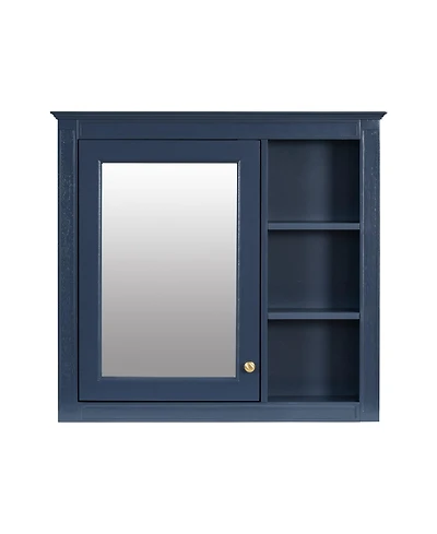 Phying Modern Wall Mounted Medicine Cabinet Bathroom Storage Cabinet with Mirror and 3 Open Shelves