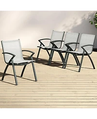 gaomon Modern Aluminum Outdoor Dining Chair- Quick-Dry Textilene- Ergonomic for Patio Poolside Restaurant