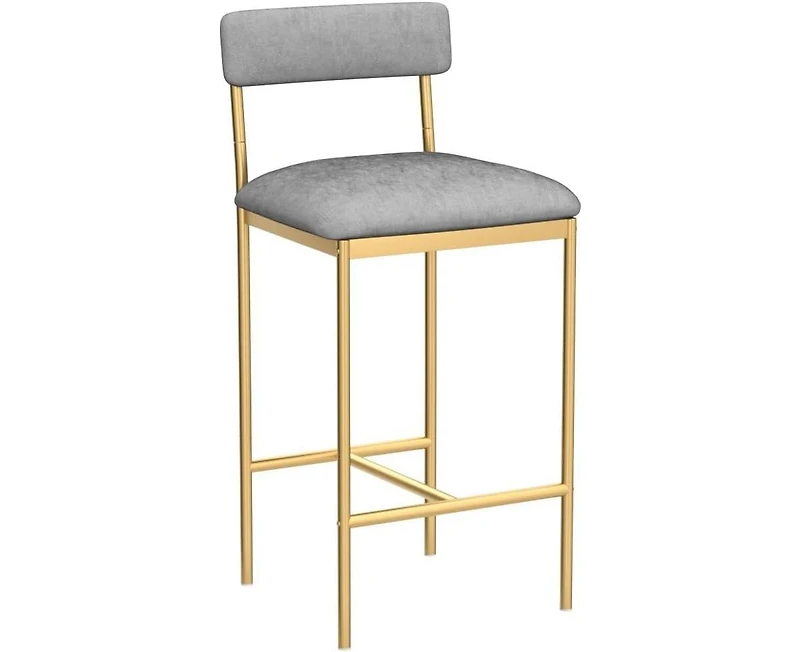 gaomon Bar Stools Set of 2,Upholstered Bar Chairs with Back,25.5 Inches Kitchen Bar Stools with Footrest,Thick Cushion,Counter Height Barstools