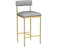 gaomon Bar Stools Set of 2,Upholstered Bar Chairs with Back,25.5 Inches Kitchen Bar Stools with Footrest,Thick Cushion,Counter Height Barstools
