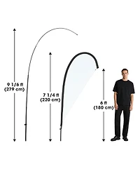 Instahibit 10 Pack 9ft Teardrop Feather Flagpole Kit With Cross Base and Water Bag