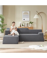 Streamdale Furniture Modern minimalist L-shaped corduroy high back sofa