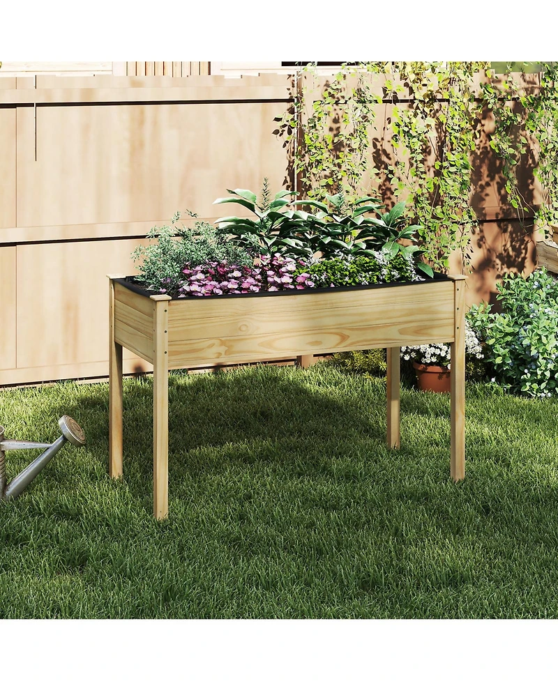Slickblue Wooden Raised Garden Bed for Vegetables and Plants