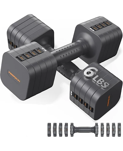 Fed Fitness 5-in-1 Adjustable Dumbbells Pair, Lbs Quick-Adjust Hand Weights for Home Gym and Outdoor Training