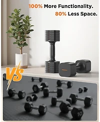 Fed Fitness 5-in-1 Adjustable Dumbbells Pair, Lbs Quick-Adjust Hand Weights for Home Gym and Outdoor Training