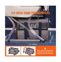 Ruie Airline Approved Rolling Pet Carrier with Telescopic Handle for 22 lb Pets